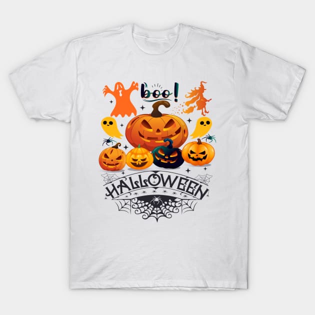 Boo Halloween Witch with spooky T-shirt T-Shirt by Zooha131